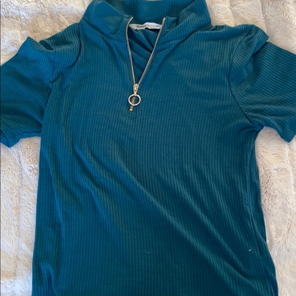 Ribbed High-Neck Tee - Picture 1 of 3